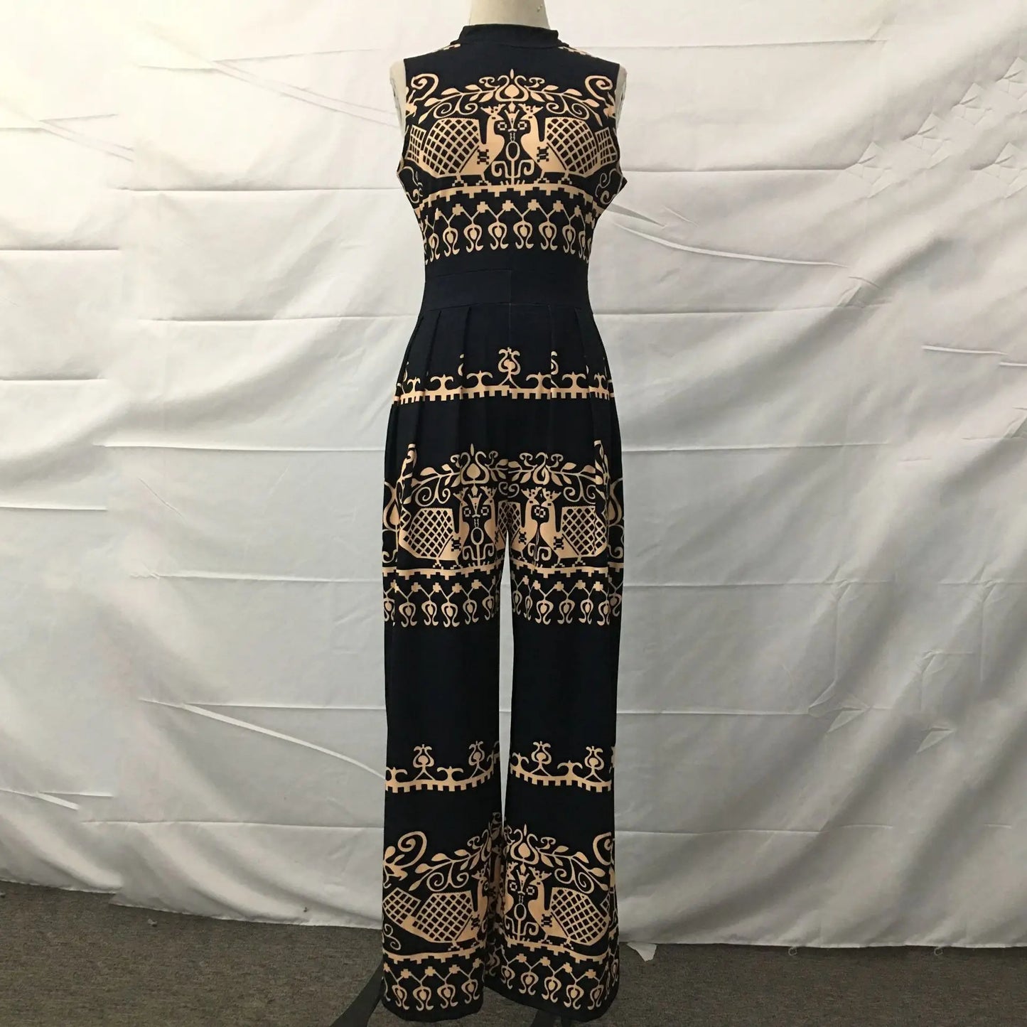 Slim Fitting Printed Sleeveless Women's Jumpsuit 2023 Spring New Casual Pants Rompers