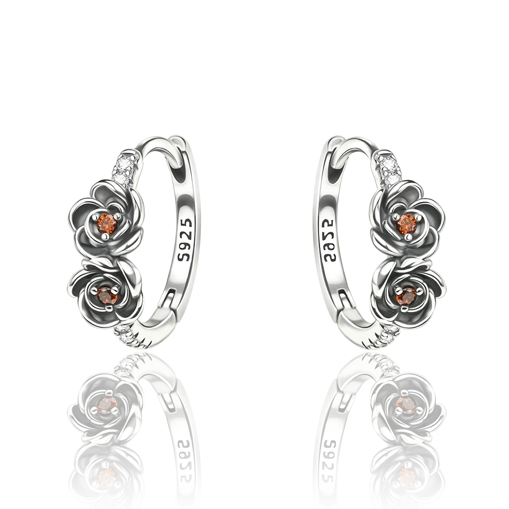 Original 925 Sterling Silver Luxury Bow Flower Shaped Clover Rose Pendant Earrings Elegant Mature Women Delicate Jewelry Gift