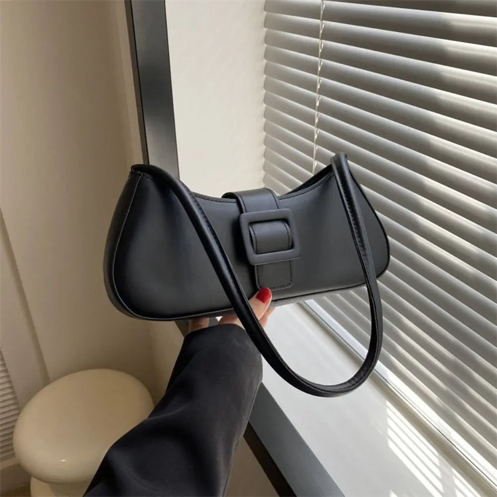 PU Leather Underarm bag Women Korean Style Large Capacity Half-moon Tote Bag Minimalist Armpit Pouch Ladies Luxury Handbags