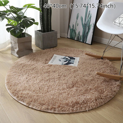New Fluffy Wool Rug Living Room Carpets Faux Fur Round Mat Kids Room Long Plush Rugs Home Bedroom Decor Shaggy Carpet