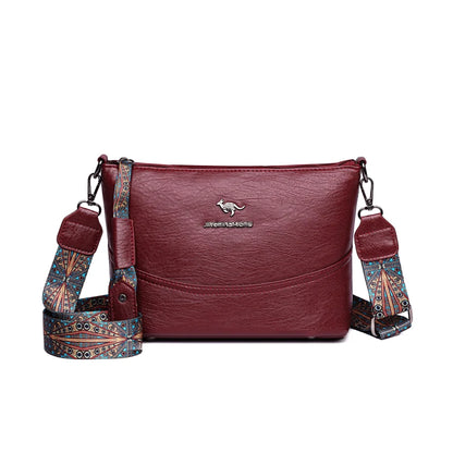 Solid Color Luxury Designer High Quality Leather Women's Handbag Purses Multifunctional Ladies Shoulder Messenger Bags Sac Femme