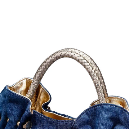 New Luxury Women Denim Bags Sweet Blue Pattern High Quality Handbags With Purses Diamond Ladies Tote Bag Messenger Bags