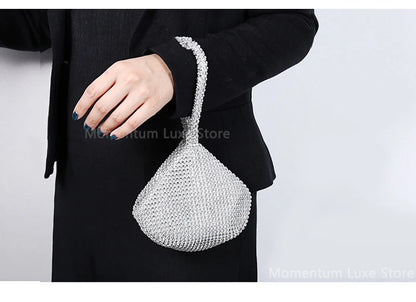 Luxury Designer Evening Bag Rhinestone Clutch Soft Ladies Small Handbag Fashion Wedding Party Gift Daily Use Purse for Women