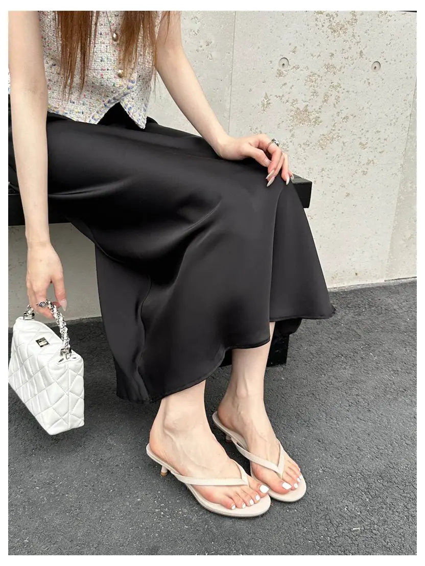2026 New Summer Thin Heels Slippers Sandals Narrow Band Slides Ladies Shoes Fashion Women Pumps Flip Flops Luxury Slippers Shoes
