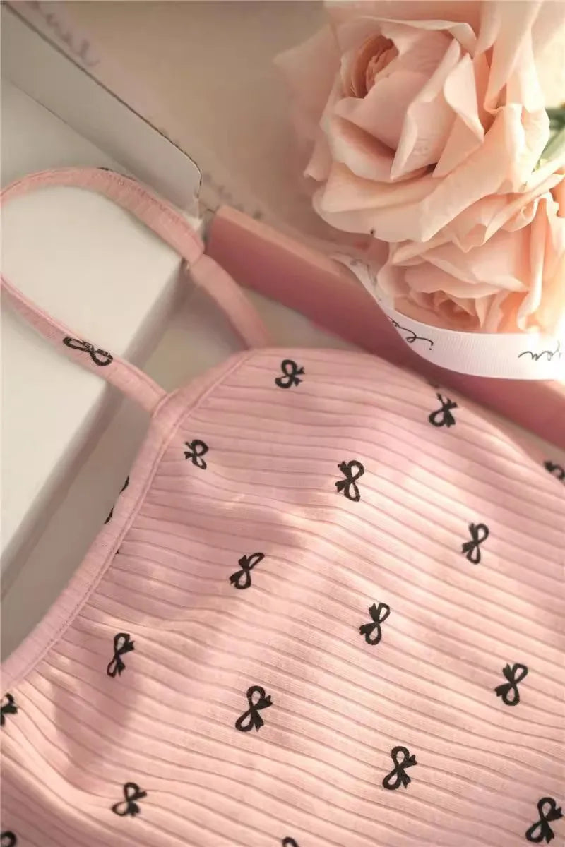 2026 Summer Sexy One-Piece Pajamas for Women Backless with Bow Printed Pink One-Piece Shorts Pajamas Adult Onesie