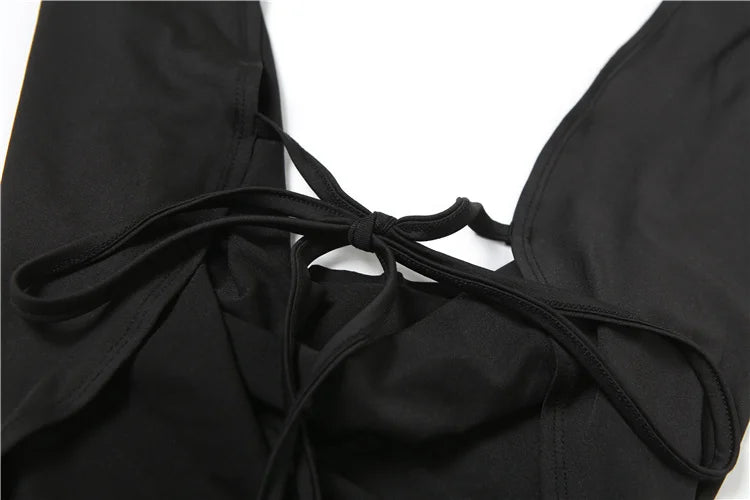kliou Swinging Neck Backless Women Playsuits Sexy Stunning Pleated Backless Slim Rompers+Inside Wrapped Chest Tanks Party Wear