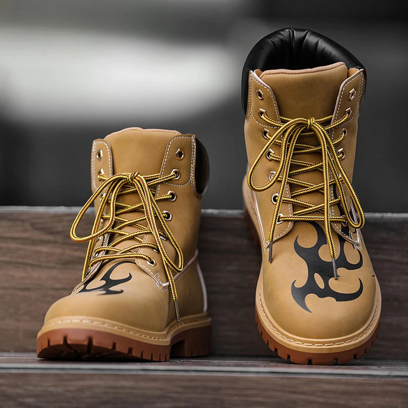 Brand Men Boots British style Unisex Ankle Boots Fashion Luxury Men's Motorcycle Boot High Quality Leather Shoes New botas mujer