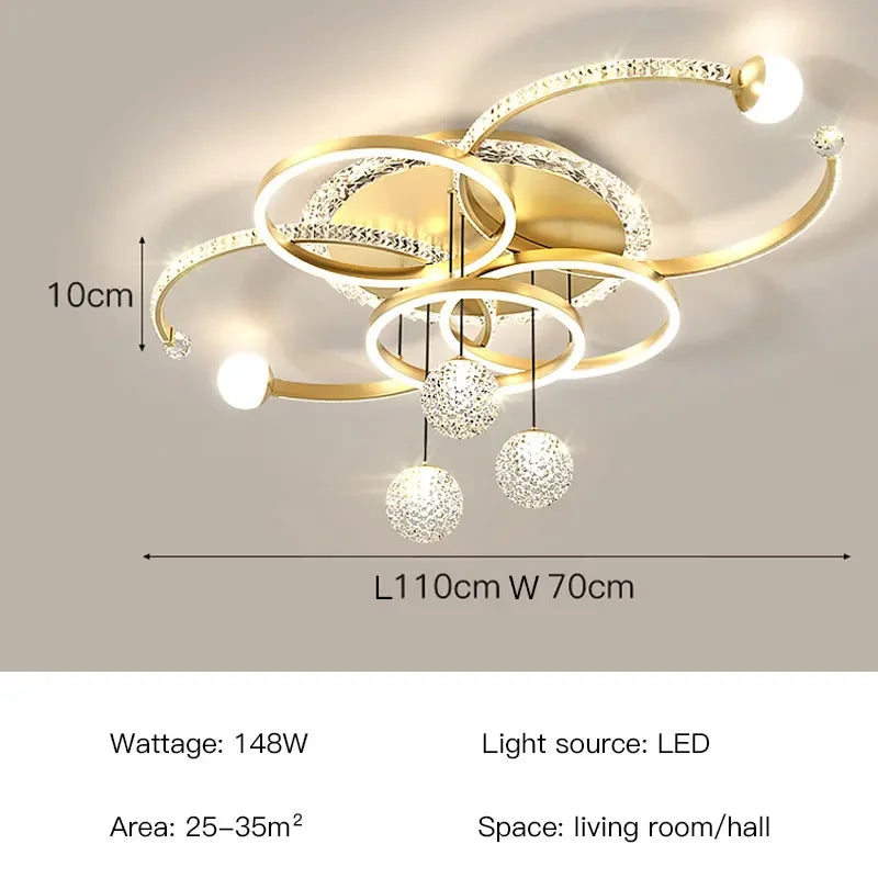 Modern Luxury LED Ceiling Chandeliers Lamps Design Creative Suspension Pendant Lights Home Decor Items Living Room Bedroom Villa