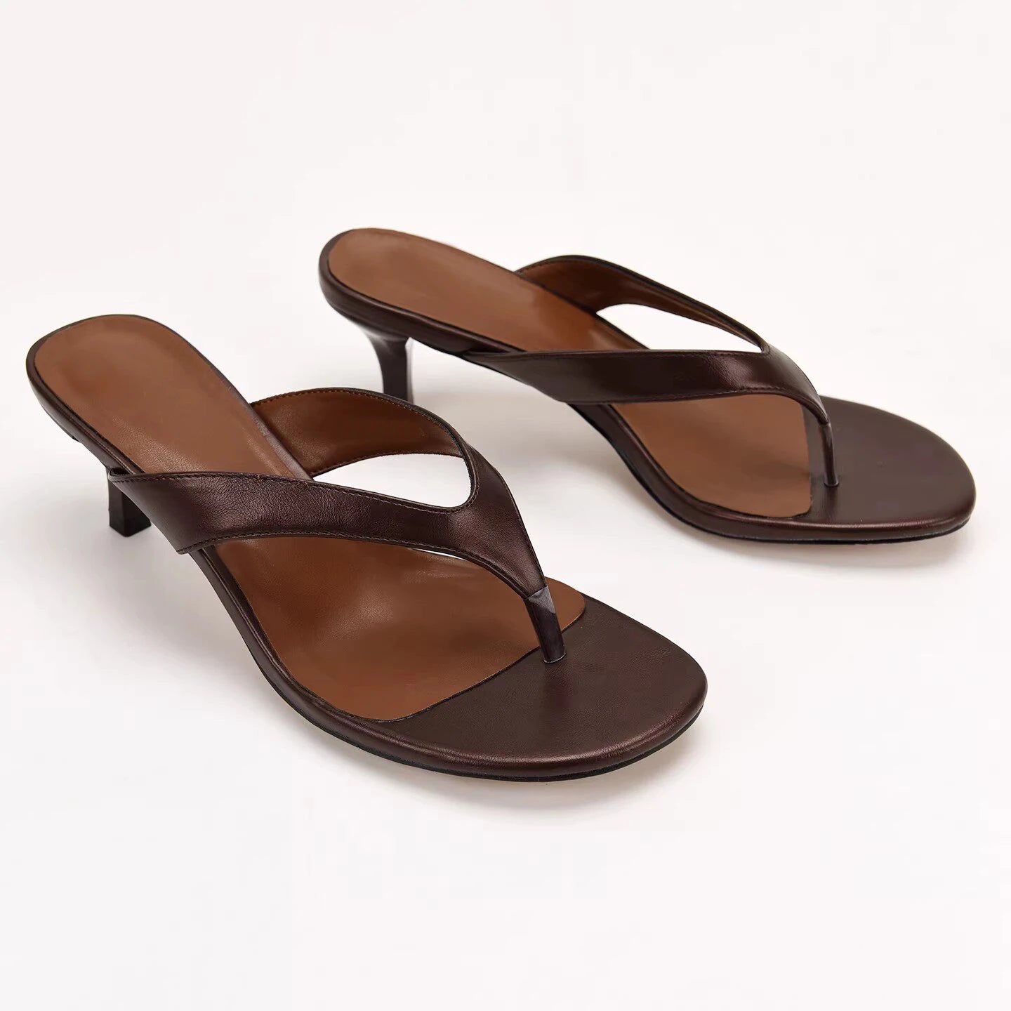 Women Slippers Fashion High Heeled Mule Shoes Designer Flip Flops for Woman Summer Open Toe Casual Shoes Zapatos Mujer 7881