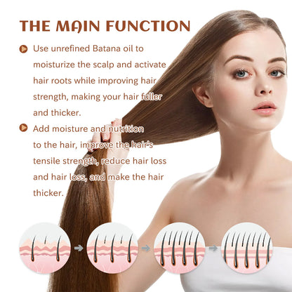 EELHOE Natural Batana Oil Deep Moisturizing Smooth Thick Hair Growth Shampoo and Conditioner for Damaged Hair Keratin Treatment