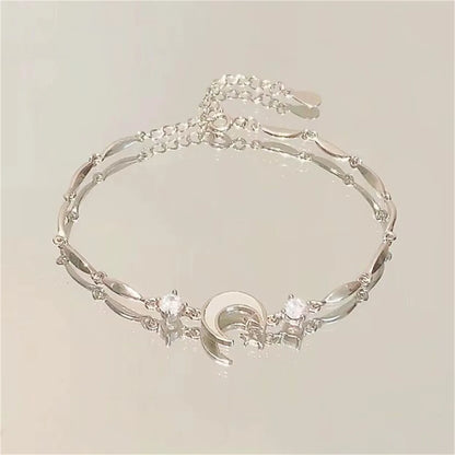 Elegant Crystal Flowers Bracelets For Women Girls Y2K Sweet Sparkling Zircon Floral Plant Chain Bracelet Luxury Wedding Jewelry