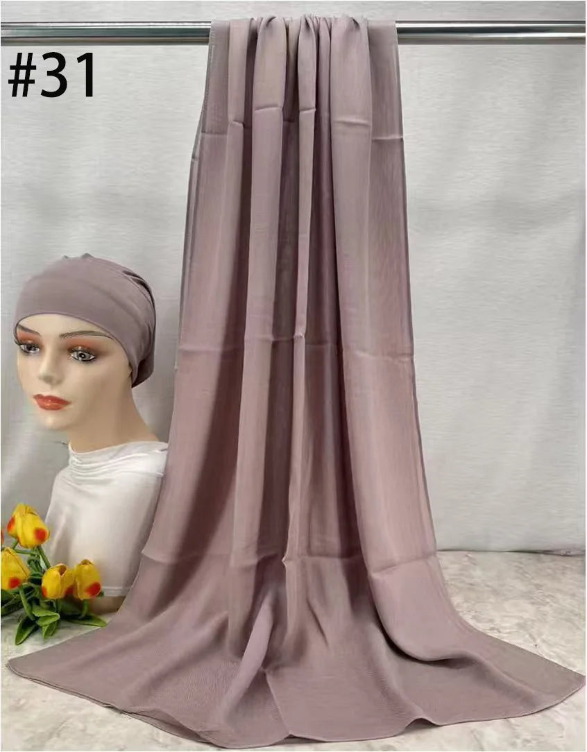 Mini Modal Hijab with Undercap Set Basic Stretchy Pullover Headscarf Thin Breathable Sunscreen Head Wrap Hijabs Scarf 165*50cm