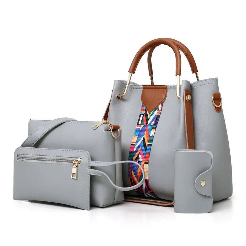 4 Pcs Luxury Handbag Large Capacity Tote Bag Women's Bag Fashion Shoulder Bag,Wallet,Card Case