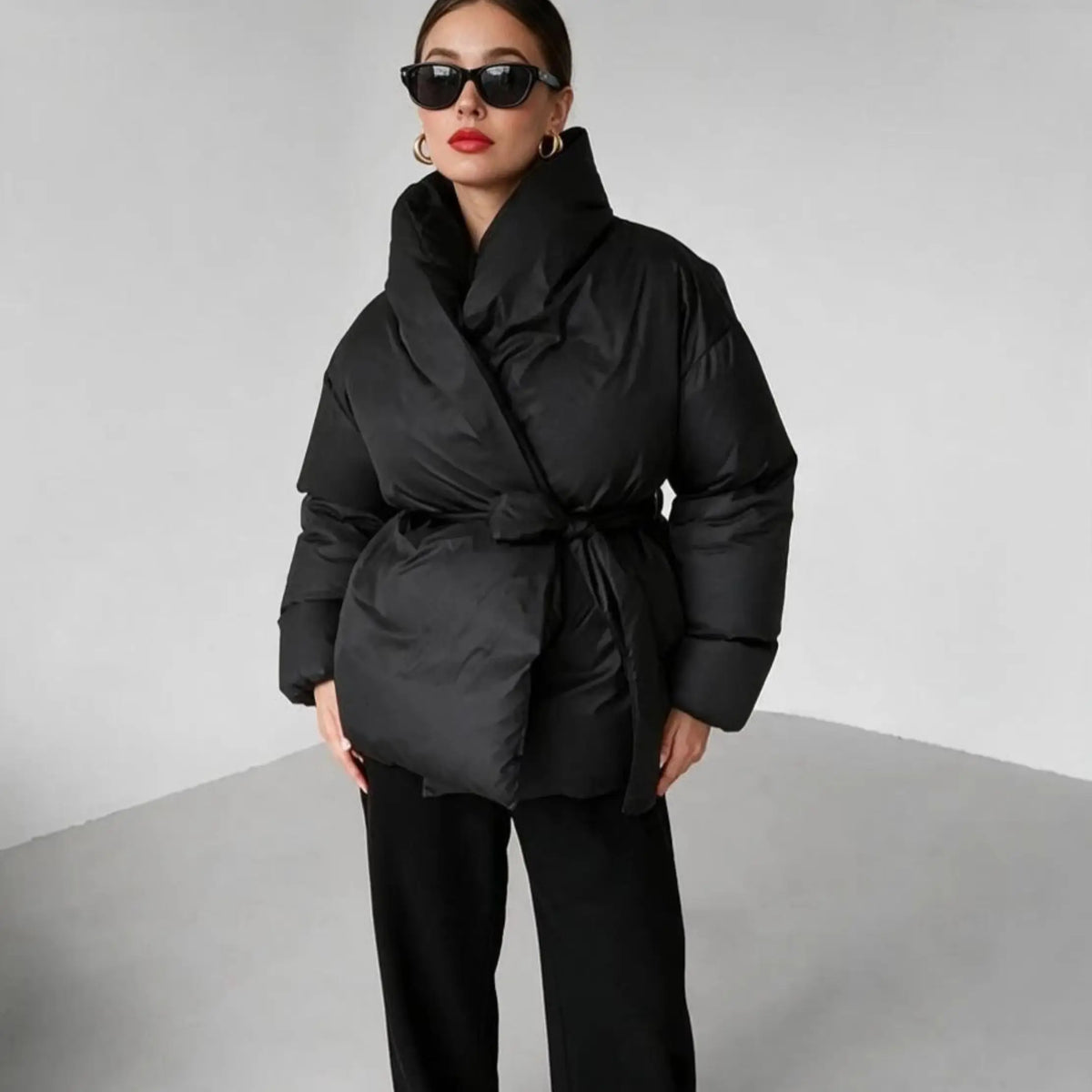 2026 Women Winter Jackets Coat with Belt Fashion Slim Warm Thicken Stand Collar Parkas Coat Female Outwear Top Parkas Jacket