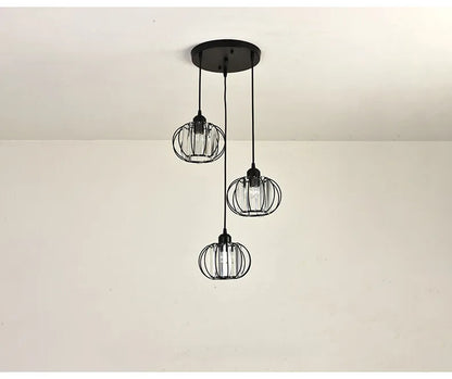 Crystal LED Pendant Lights For Dining Room Living Room Nordic Black Iron Shade 1/3 Lights Kitchen Decor Hanging Ceiling Lamp