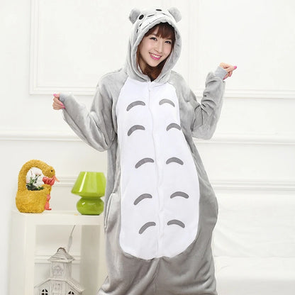 Totoro Onesies Cute Cartoon Animal Onesie Women Men Girls Boys Pajamas Slipper Funny Party Suit Winter Home Overall Costumes
