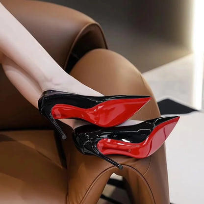Black Women's elegant high heels Red Shiny Bottoms Luxury Brand Women heels 2026 trend Pointed Toe Sexy Party Pumps shoes Women