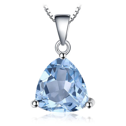 JewelryPalace Natural Garnet Amethyst Citrine Peridot Blue Topaz 925 Sterling Silver Pendant Necklace Gemstone Jewelry No Chain
