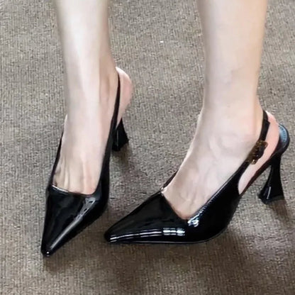 2026 New Fashion Women's Slingback Sandals Summer Pointed End Woman High Heels Dress Shoes Luxury Sandals Zapatos Mujer