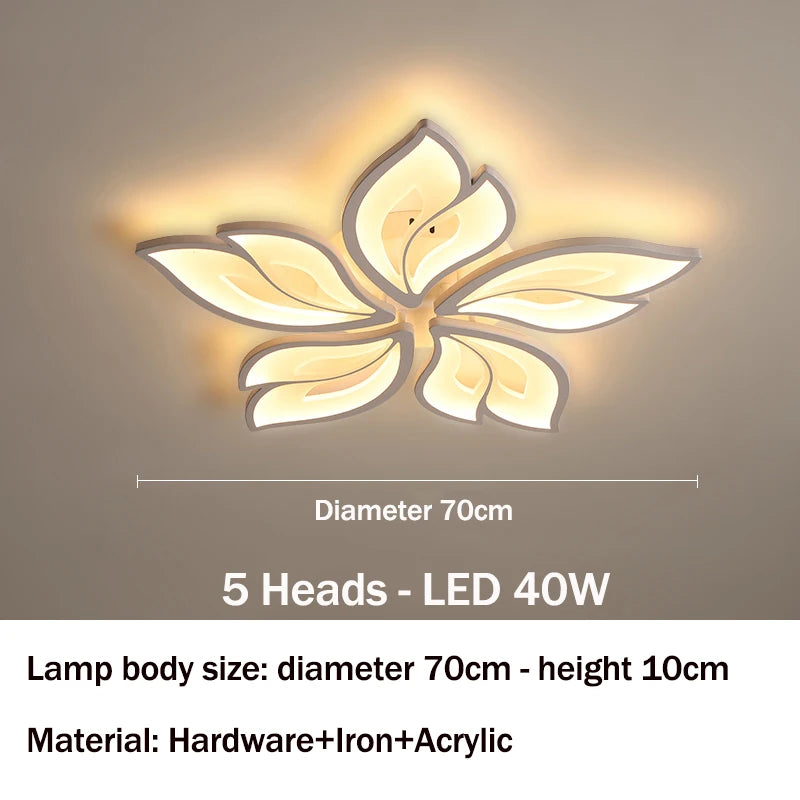 Modern LED Ceiling Chandeliers Light for Living Dining Room Bedroom Ceiling Lamps  With Remote Control Dimmable Lights Fixtures