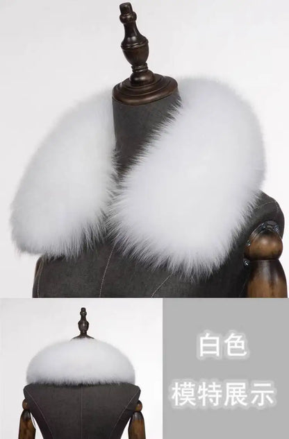 Natural Fox Fur Collar Removable Real Fur Square Collar for Coat Fashion Accessory for Women down Jacket Large Scarf Scarves