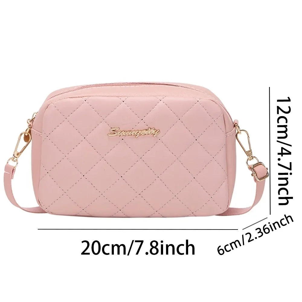 2025 New Small Messenger Bag For Women Trend Lingge Embroidery Camera Female Shoulder Bag Fashion Chain Ladies Crossbody Bags