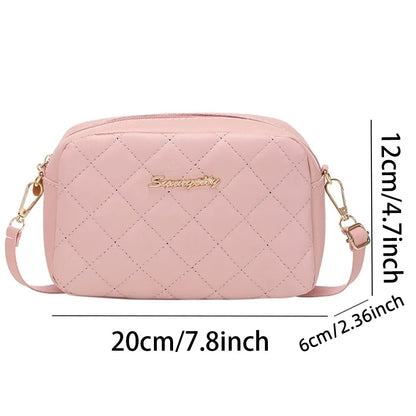 2025 New Small Messenger Bag For Women Trend Lingge Embroidery Camera Female Shoulder Bag Fashion Chain Ladies Crossbody Bags