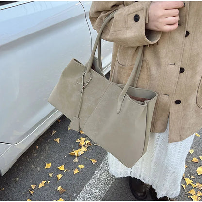 Vintage Casual Tote Bag New Large-capacity Handbag Europe America Popular Hot Selling Underarm Bag High-quality Pu Commuter Bags