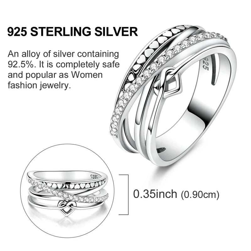 LAZA 925 Sterling Silver Colorful Rings Sparking Zirconium Bowknot Moon Sun Original Ring For Women Anniversary Wedding Gifts