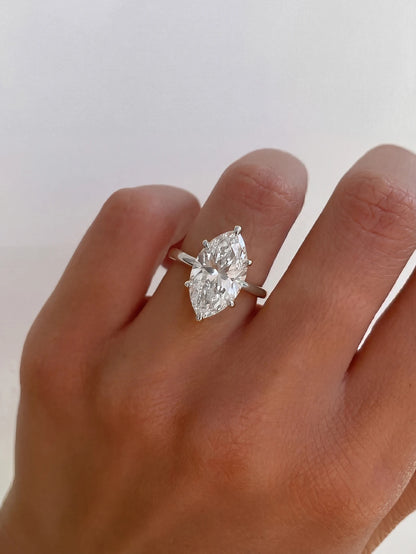 Moonla 925 Sterling Silver Classic 1-3 Carats Marquise Zircon Ring For Women Engagement Party Luxury High Quality Fine Jewelry