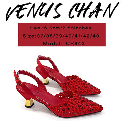 Venus Chan New Arrival Italian Design Nigerian Fashion Party Wedding Shoes and Bag Set Decorated With Flower in Blue Color
