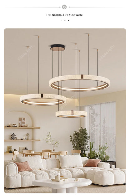 Modern design creative round simple chandelier ring Lights suitable for living room bedroom restaurant home round Pendant Lights