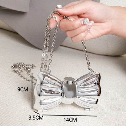 Women's Luxury Designer Bow Acrylic Clutch Bag with Chain Mini Crossbody Handbag for Party Evening Gold Silver Bags for Woman