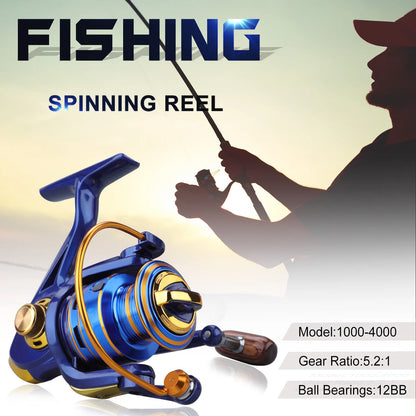 Sougayilang 1000~7000 Fishing Reel 5.2:1 Gear Ratio Spinning Reel with Folding Grip Max Drag 10kg All for Fishing Windlass Pesca