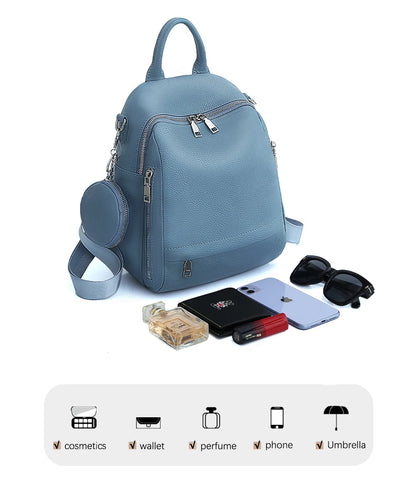 Zency Women's Genuine Leather Backpack High-Quality School Bag Travel Female Shopper Shoulder Satchel Rucksack Commuter