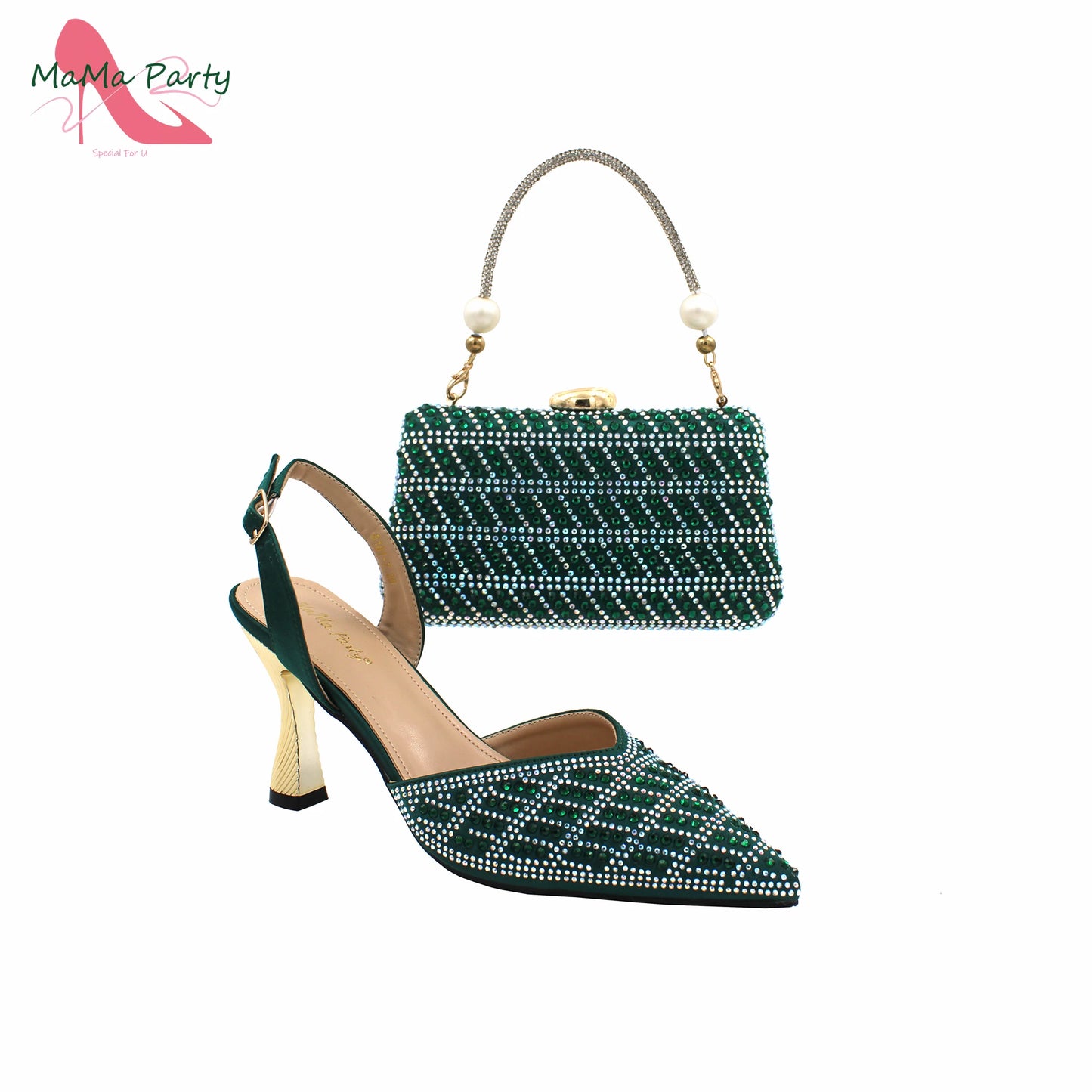 Peach Color New Arrivals Nigerian Women Shoes and Bag Set High Quality Super High Heels for Garden Party