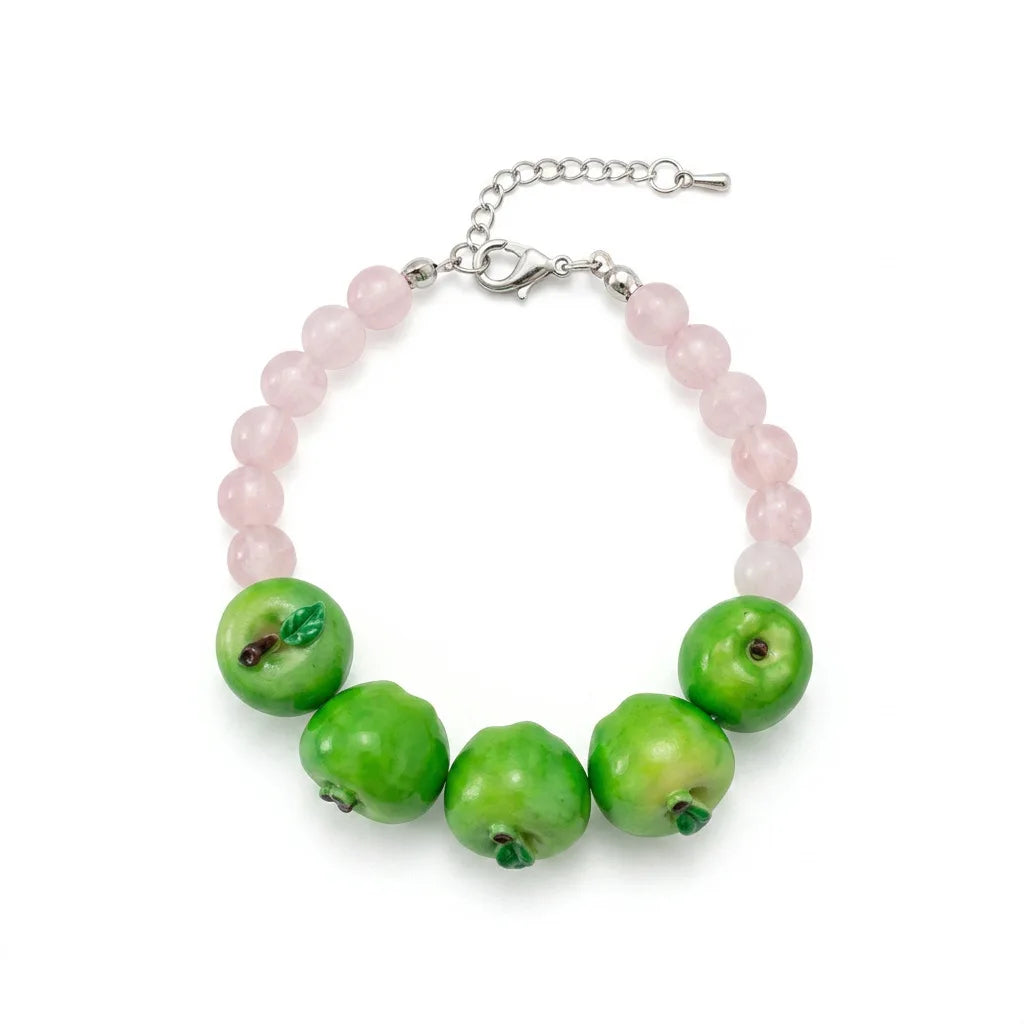 Dopamine 3D Fruit Beaded Necklace Bohemian Retro Pomegranate Strawberry Tomato Choker Exaggerated Bracelet Bikini Jewelry Gift