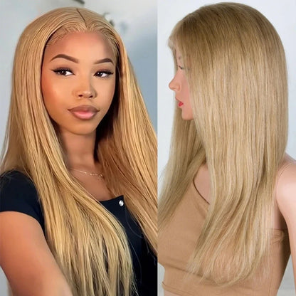 Debut Blonde Straight Lace Front Wigs 13x6x1 Lace Part Human Hair Wig For Women Transparent Lace Highlight Colored Remy Hair