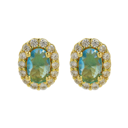 Colorful 12 Month Birthstone Rhinestone Stud Earrings For Women Crystal Ladies Fashion Weddings Banquet Jewelry Accessories