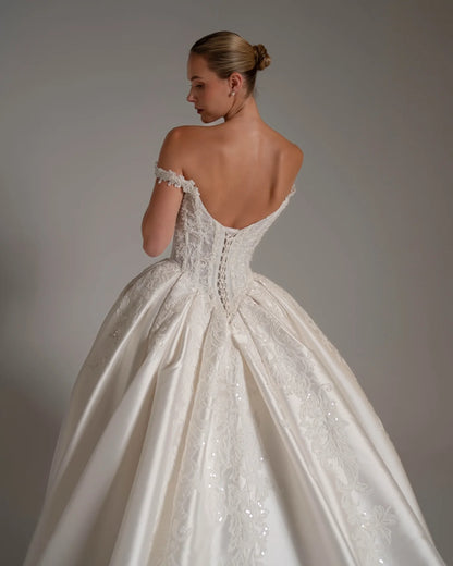 Sharon Said 2026 Luxury Off The Shoulder Appliques Wedding Dresses Women Bride Dresses vestidos de novia SW163 Customized