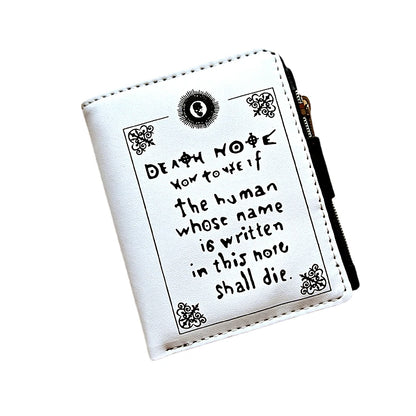 Death Note Anime Black PU Leather Short Wallet Card and Coin Purse for Boys Girls Gift