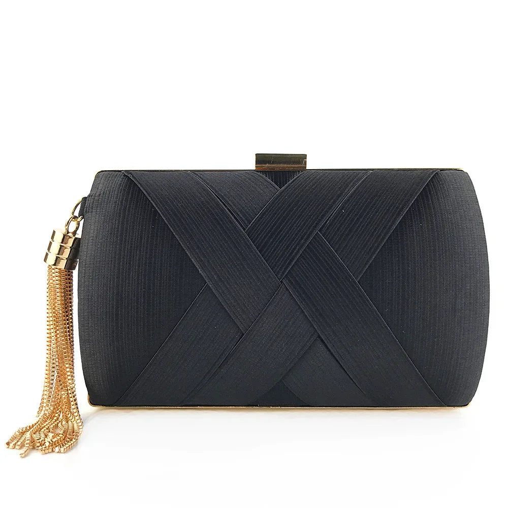2024 New Fashion Women Evening Bags Tassel Ladies Clutch Purse Shoulder Chain Wedding Party Handbags Bags