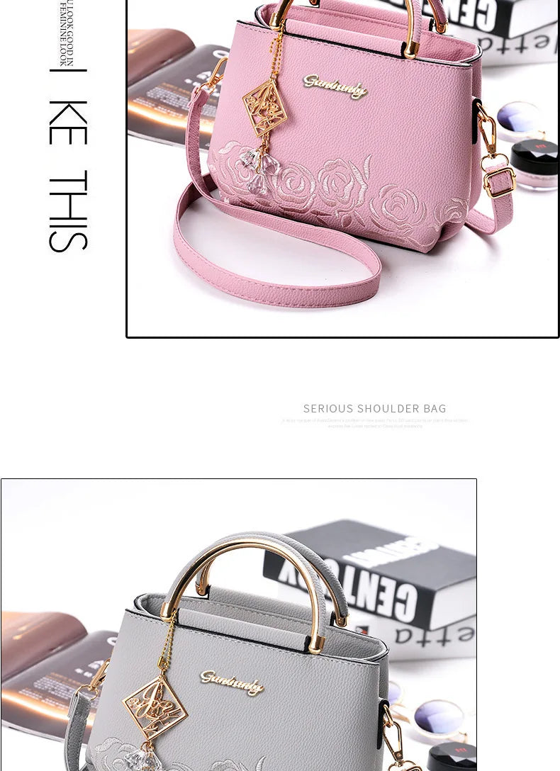 Fashion Brand Women's Bags New Embroidered Handbag Exquisite Ladies Shopping Crossbody Shoulder Bag Tote Bag Small Square Bag