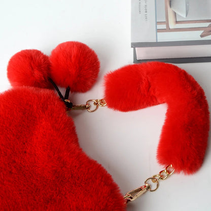Women Hand Bags New Plush Love Heart Shaped New Fashionable Solid Color Soft Comfortable Purses and Handbags Bags for Ladies