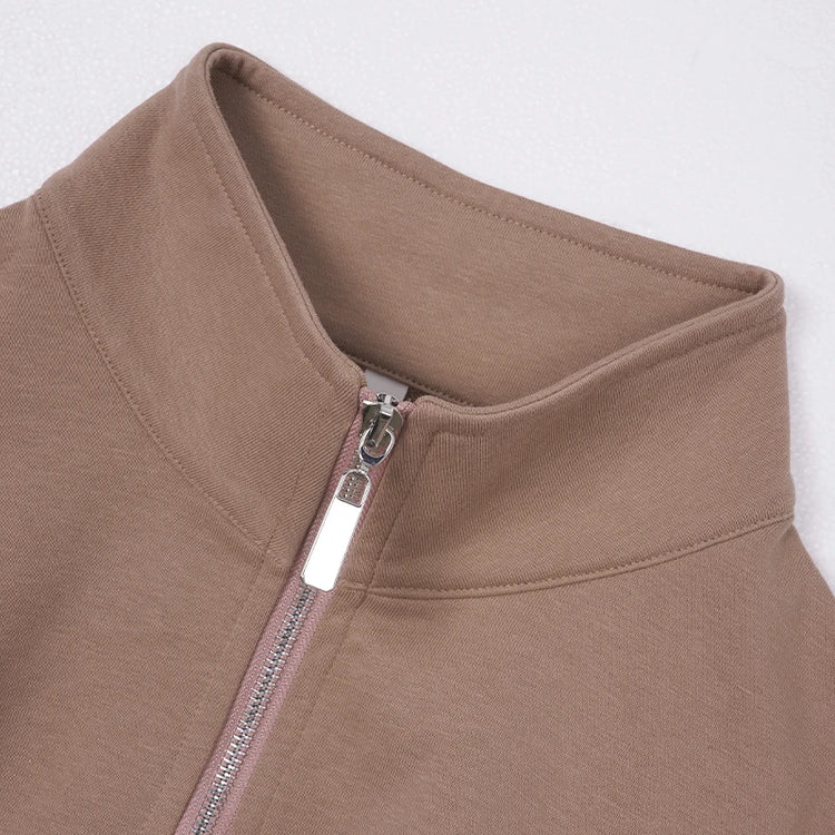 Streetwear Cool Cropped Zip Up Sweatshirt Two-Piece Set for Women Sport Tops with Elastic Waist Drawstring Wide-Leg Pants Suit