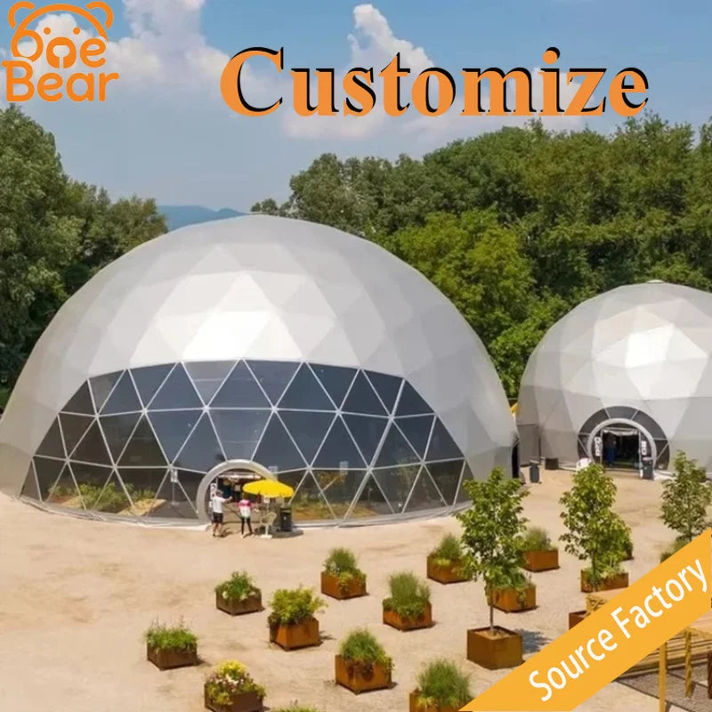 Customizable PVC Dome Tents, Waterproof and Windproof, Luxury Camping Tents, Suitable for Resort Hotels and Outdoor Parties.