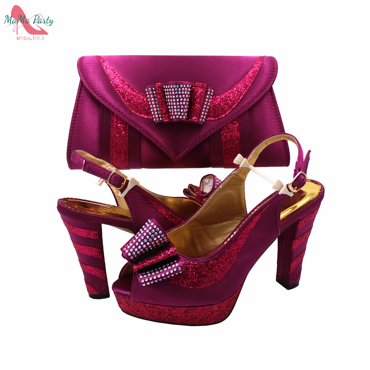 2021 Specials Design Black Color Nigerian Women Shoes and Bag Set High Quality Slingback Sandals with Appliques for Wedding