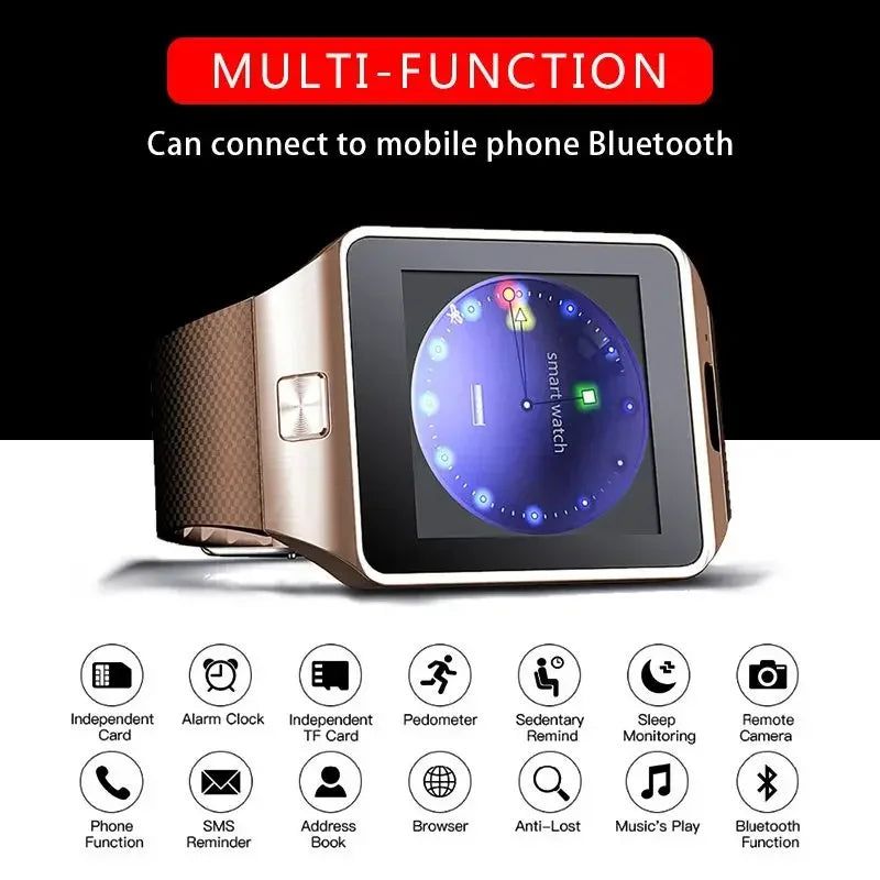 New Watches Mens 2025 Sport Watch Electronic Clock Support TF SIM Card Camera SMS Call Women Smartwatch for Android Phone