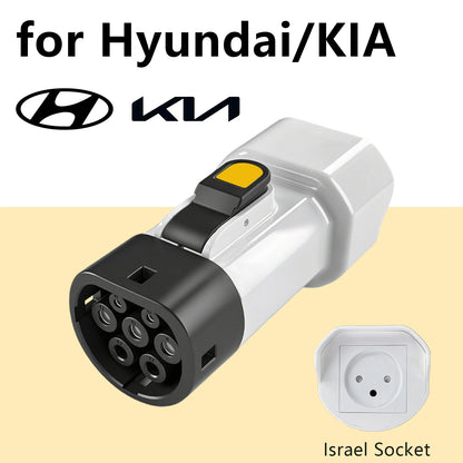 Type2 V2L Discharger Adapter Israel Socket Electric Vehicle Discharge for BYD Atto 3 MG Jaecoo J7 Geely Starray XPENG G6
