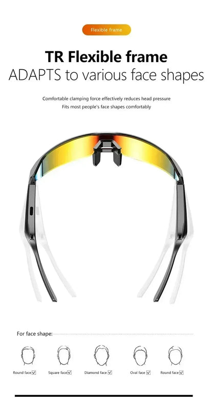 Smart Glasses Wireless Bluetooth 5.3 Sunglasses Built-in Microphone Speaker Touch&Voice Assistant Compatible Glass for Men Women